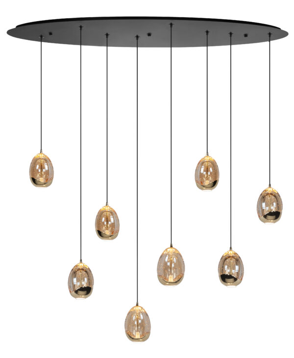 Hanglamp Golden Egg 8-lichts Ovaal