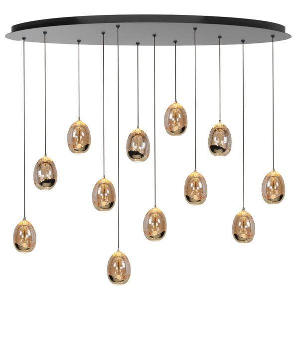 Hanglamp Golden Egg 12-lichts Ovaal