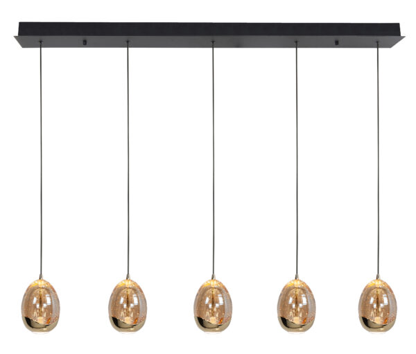 Hanglamp Golden Egg 5-lichts Recht