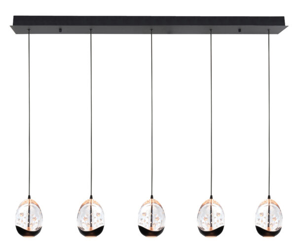 Hanglamp Clear Egg 5-lichts Recht