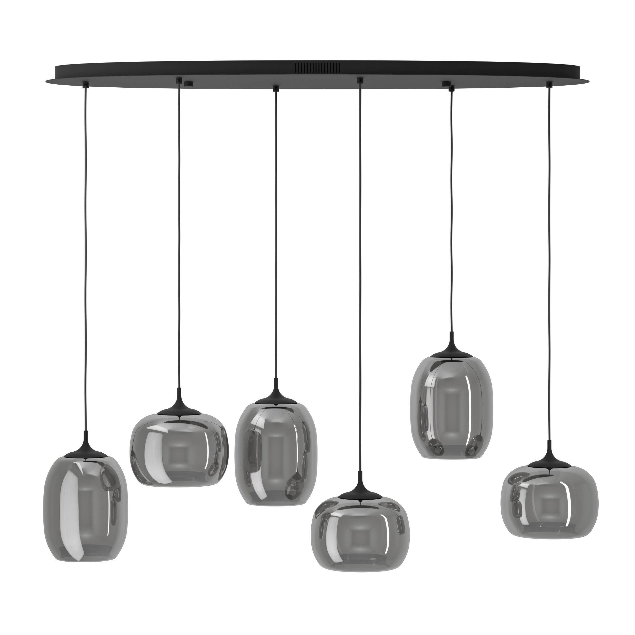 Hanglamp Larva Zwart 6-lichts
