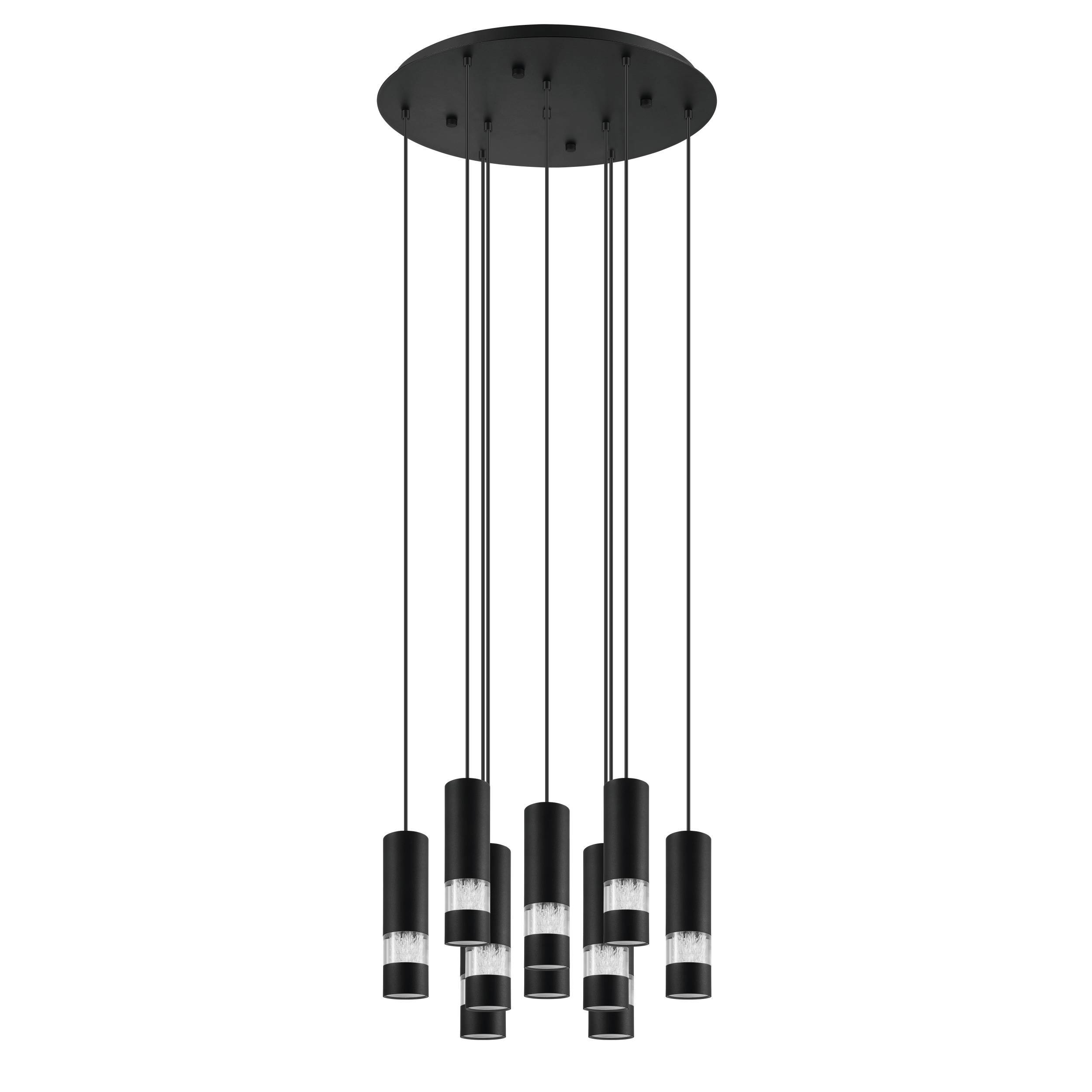 Hanglamp Bernabeta Zwart 10-lichts Rond