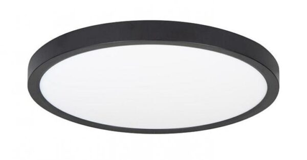 Plafondlamp Piatto zwart rond met bewegingssensor