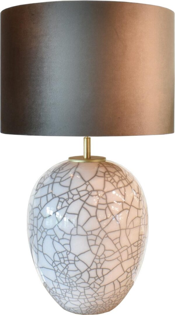 Tafellamp Raku Elegance white crackled