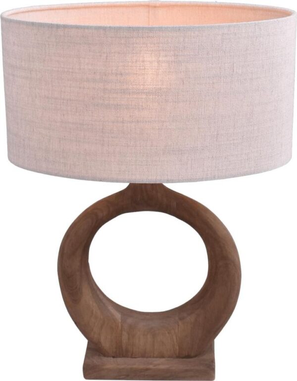 Tafellamp Woodie round natural wood h.54cm