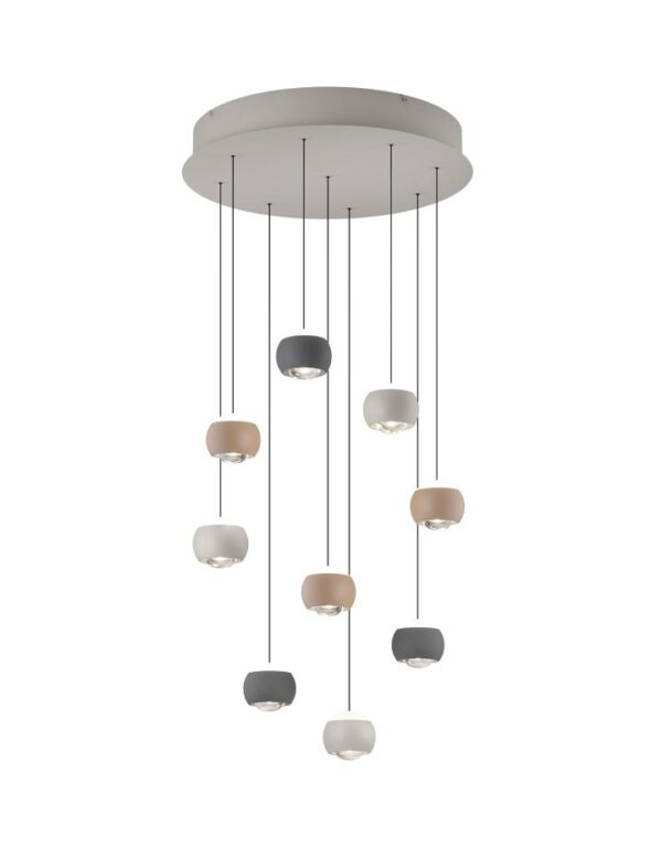 Hanglamp Cannon 9-lichts rond Multicolor