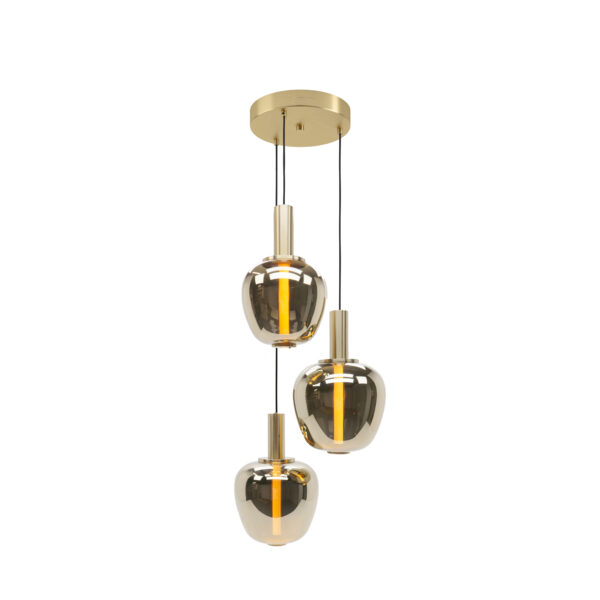 Hanglamp Fruitera 3-lichts Goud Rond