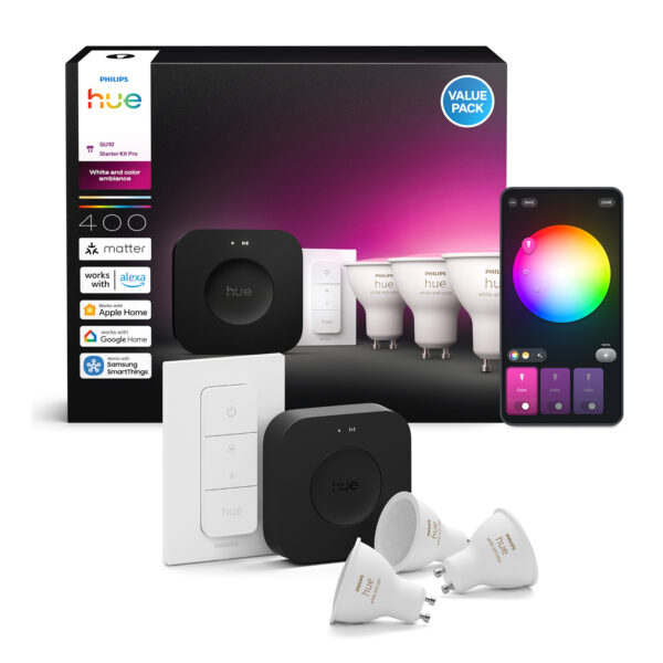 Philips Hue starterkit - White and Color GU10 incl. Hue Bridge Pro