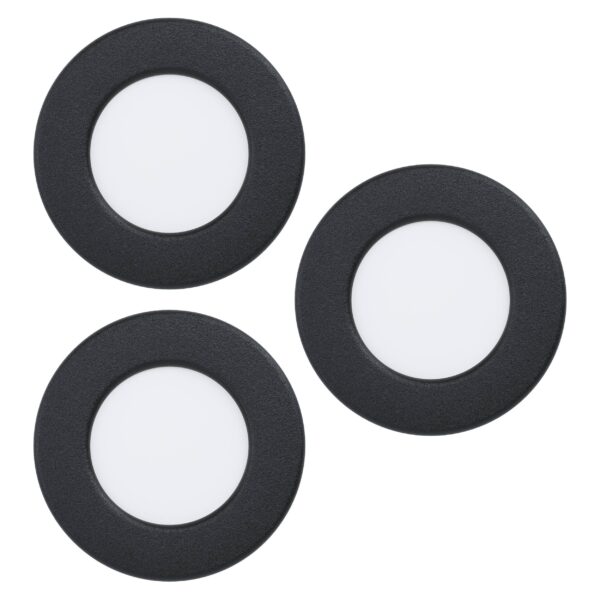 Connect.Z Inbouwspot Fueva 6-Z IP44 Zwart 3-pack Ø9 cm
