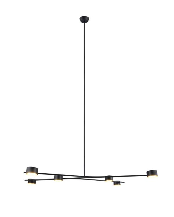 Hanglamp Coda 6lichts Zwart/Goud