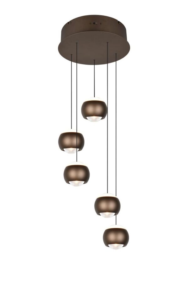 Hanglamp Orbit 5-lichts Rond Platinum