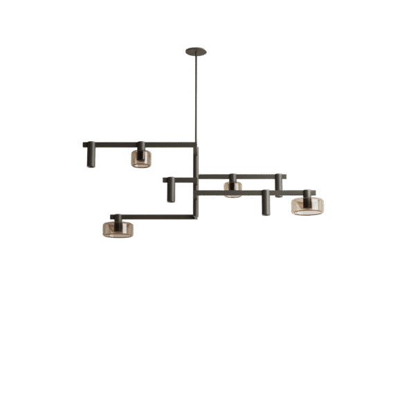 Hanglamp Palau 8-lichts Zwart