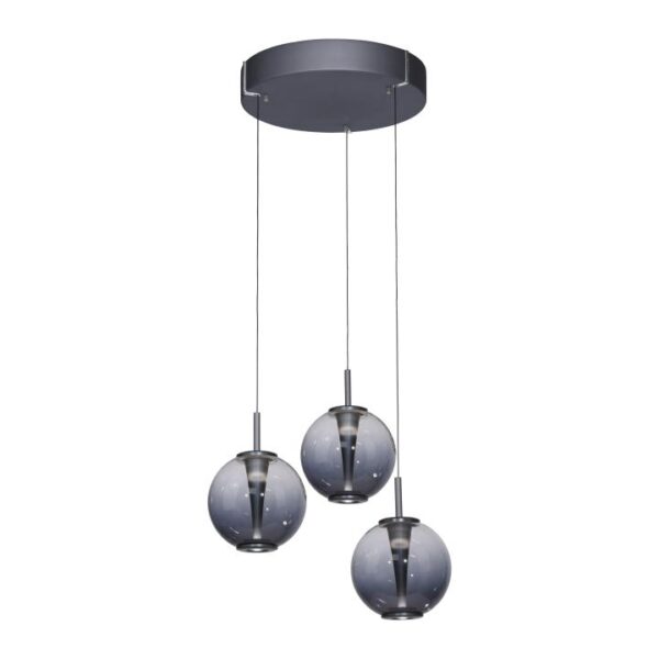 Hanglamp Pure E-Infinity 3-lichts Grijs Rond