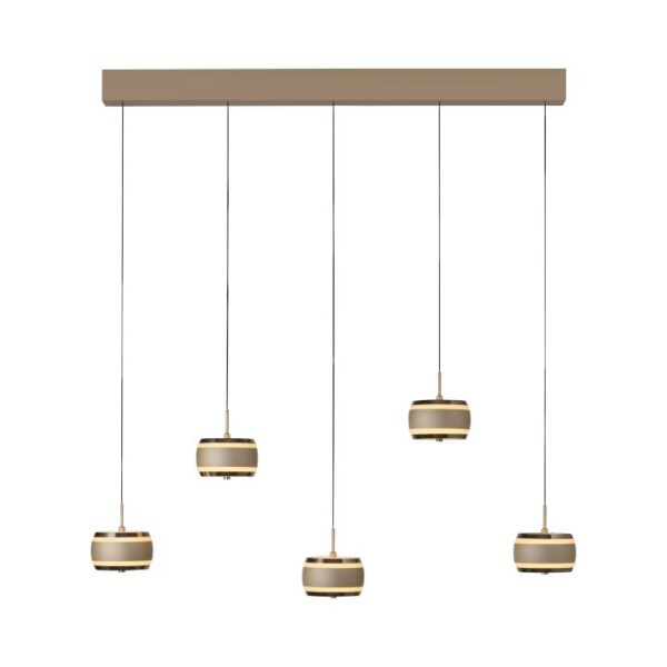 Hanglamp Pure Falling Rings 5-lichts Bronce/Dark Chrome