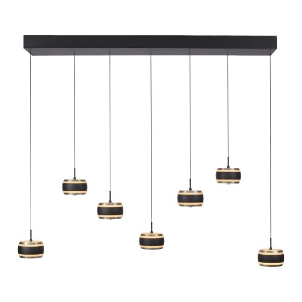 Hanglamp Pure Falling Rings 7-lichts Black Pearl/Diamond