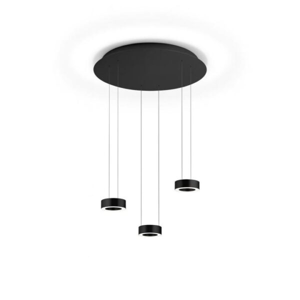 Hanglamp Zera-Rondo 3-lichts Zwart