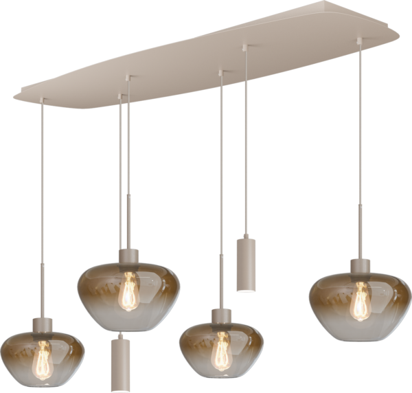 Hanglamp Genua 6-lichts Beige Deens Ovaal