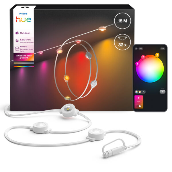 Philips Hue Festavia Permanent outdoor - 18 meter - 32 lampen
