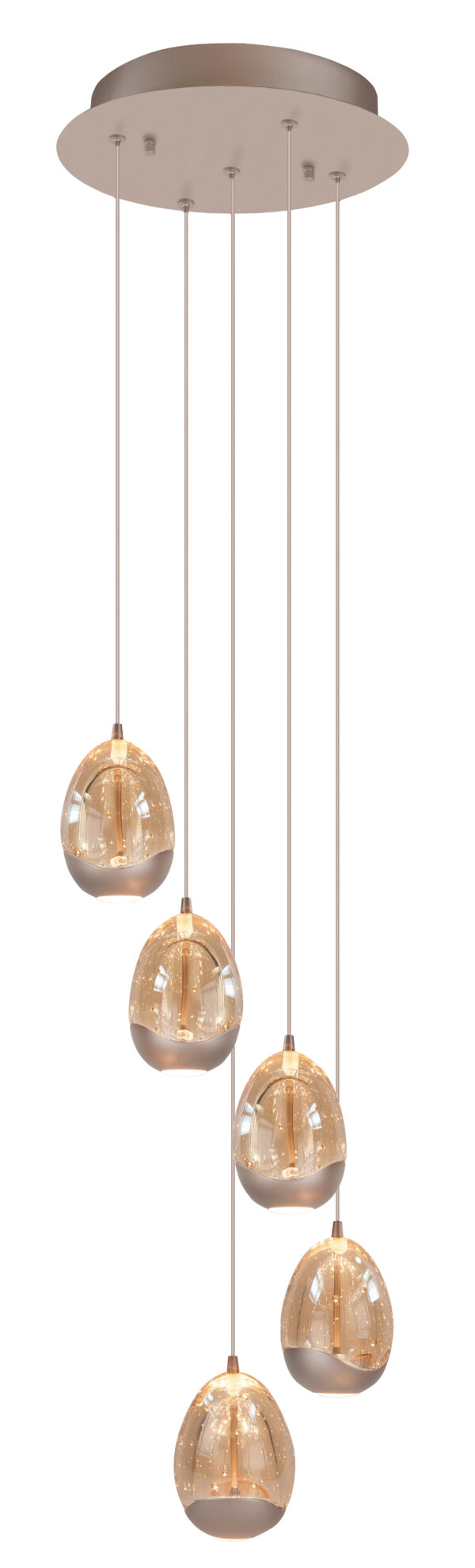 Hanglamp Champagne Egg 5-lichts Rond