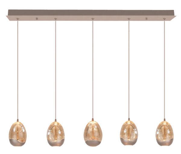 Hanglamp Champagne Egg 5-lichts Recht