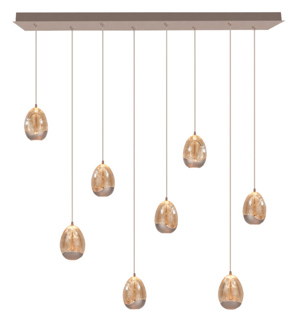 Hanglamp Champagne Egg 8-lichts Recht